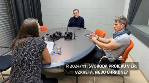 R2024/11: Svoboda projevu v ČR: vzkvétá, nebo chřadne? Ve studiu diskutovali Jan Hořeňovský z Institutu H21 a Bohumil Kartous z VŠEM a iniciativy Čeští elfové.